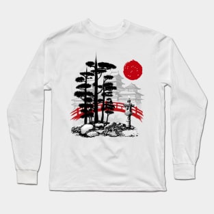 Temple with garden Zen Long Sleeve T-Shirt